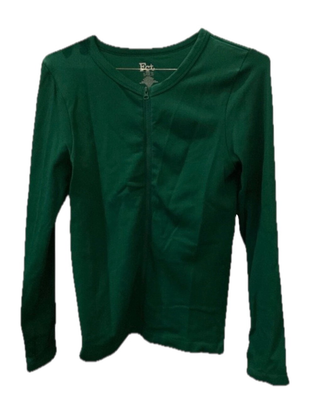 FCT Basics Long Sleeve Zip Neck Athletic Top Emerald Green Size 2X Nylon